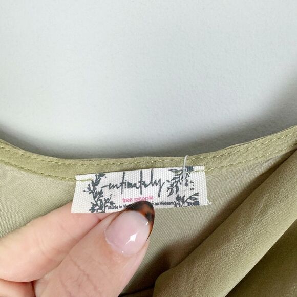 FREE PEOPLE | NEW INTIMATELY Moss Green Cinch Side Slip Dress Midi Women’s Small - Picture 6 of 10